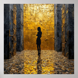 Zimmer mit einer goldenen Wand Poster