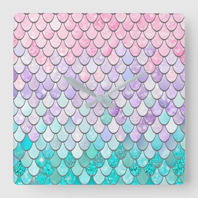 Zimmerdekor der Zimmermädchen Quadratische Wanduhr (Vorderseite)