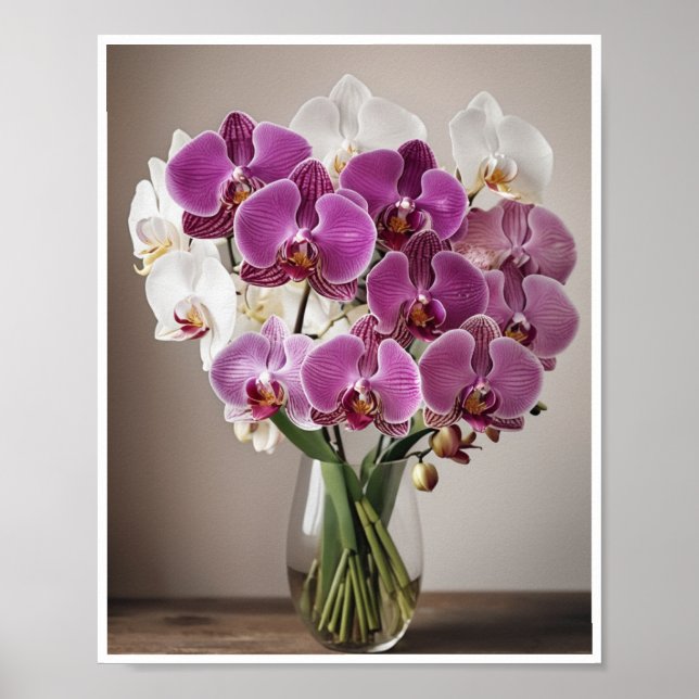 Zimmerdekor Fresh Orchid Blume Bouquet Poster (Vorne)