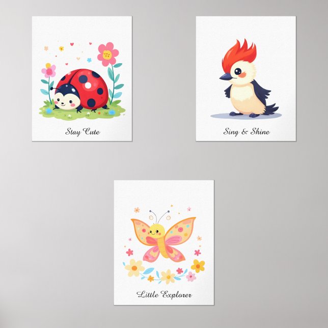 Zimmerdekor für personalisierte Kinderzimmer - Lan Bilderwand Sets (Vorderseite)