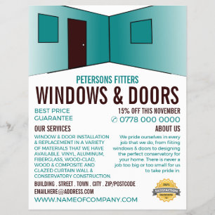 Zimmerdesign, Fenster & Türen Fitter Company Flyer