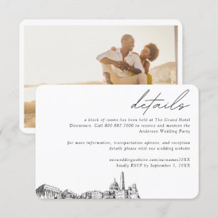 Zimmerdetails des Washington DC Wedding Hotels Begleitkarte