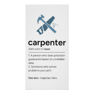 Zimmermann-Definition mit Werkzeugen Poster