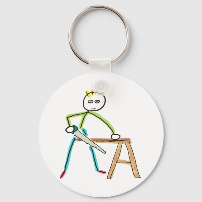 Zimmermann Stickman Schlüsselanhänger (Vorderseite)