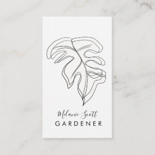 Zimmerpflanzen-Gärtner Monstera Schwarz Weiß Visitenkarte