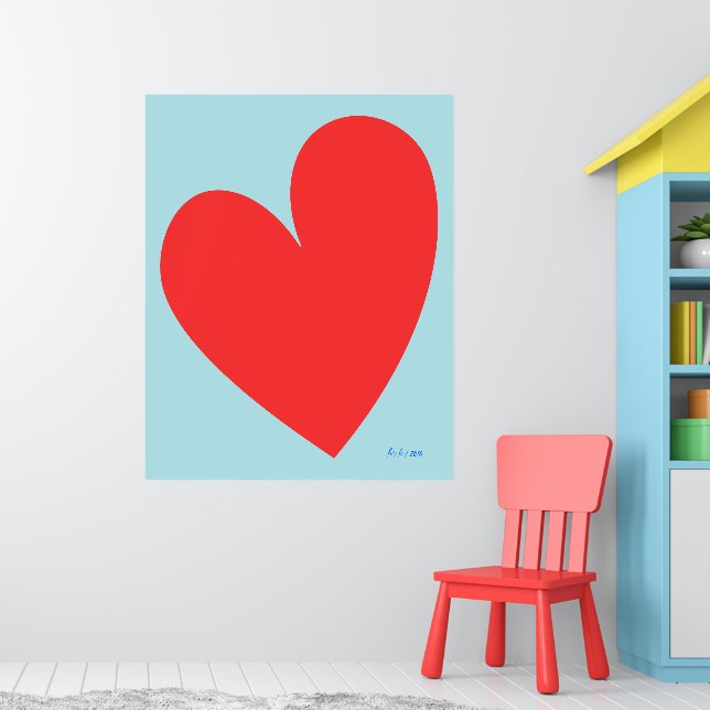 Zimmerposter des Blauen und Roten Herzens Poster (Kinderzimmer 1)