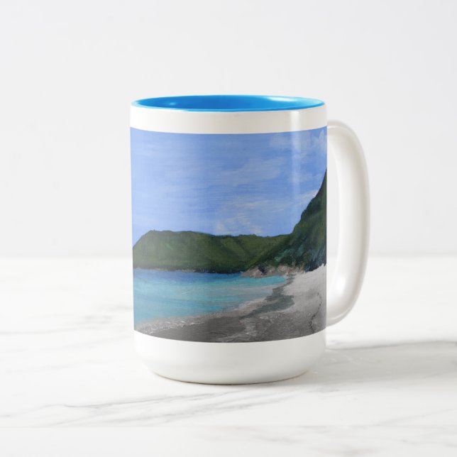 Zimt-Bucht Johannes USVI Zweifarbige Tasse (VorderseiteRechts)