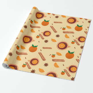 Zimt-Orangen-Gewürz-Winter-Verpackungspapier Geschenkpapier