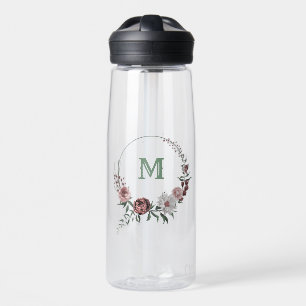 Zimt Rose, weiße und rosa Blume. Trinkflasche