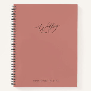 Zimt-Rosen-Hochzeitsplanungs-Notizbuch Notizbuch