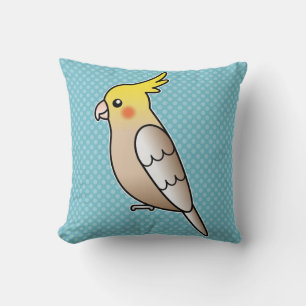 Zimtfarbenes Cockatiel-Karikatur-Papageien-Vogel Kissen
