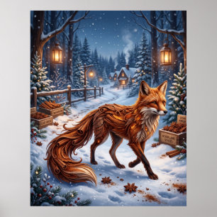 Zimtfuchs Winterwald Poster
