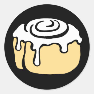 Zimtgebäck-Honig-Brötchen-niedliches Runder Aufkleber