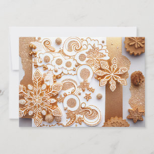 Zimtgewürzter Lebkuchen-Glitter Feiertagskarte