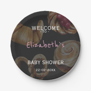 Zimtschnecken-Baby-Party Pappteller