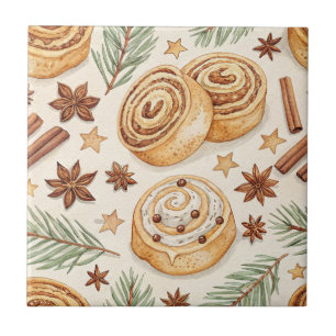 Zimtschnecken und Gewürze - Weihnachtsbäckerei Fliese