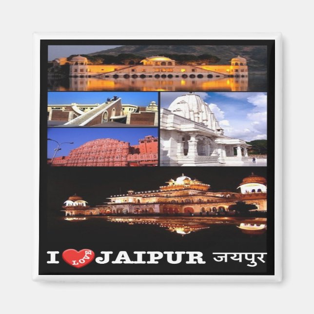 zIN003 i Liebe JAIPUR Indien, Asien, Kühlschrank Magnet (Vorne)