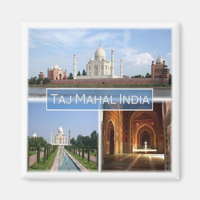 ZIN010 THE TAJ MAHAL, Indien, Asien, Kühlschrank Magnet (Vorne)