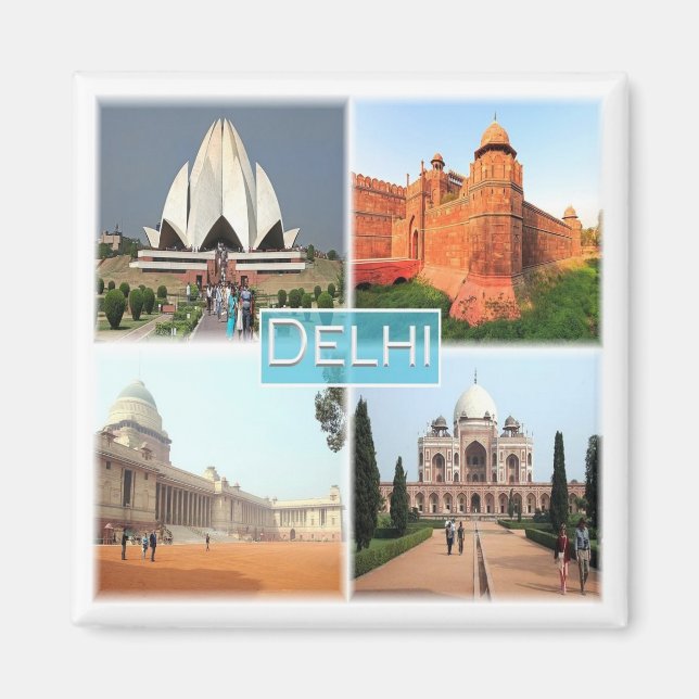zIN013 DELHI, Indien, Asien, Kühlschrank Magnet (Vorne)