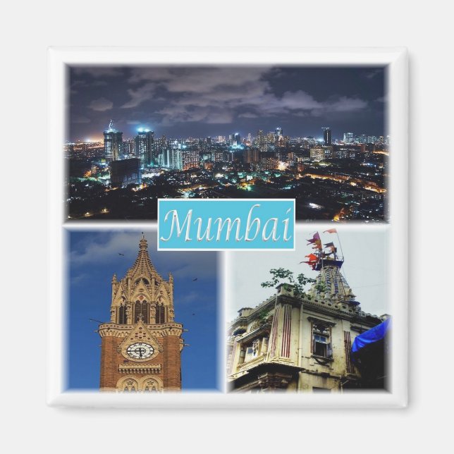 ZIN015 MUMBAI BOMBAY, Indien, Asien, Kühlschrank Magnet (Vorne)