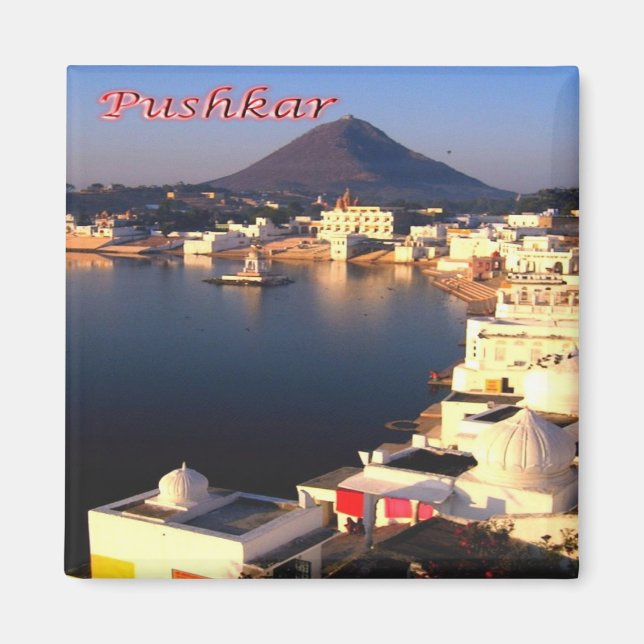 zIN018 PUSHKAR LAKE, Indien, Asien, Kühlschrank Magnet (Vorne)