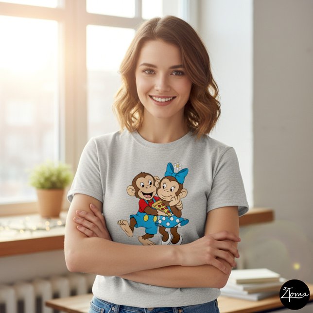 Zina and Mimo with a slice of pizza. T-Shirt (Von Creator hochgeladen)