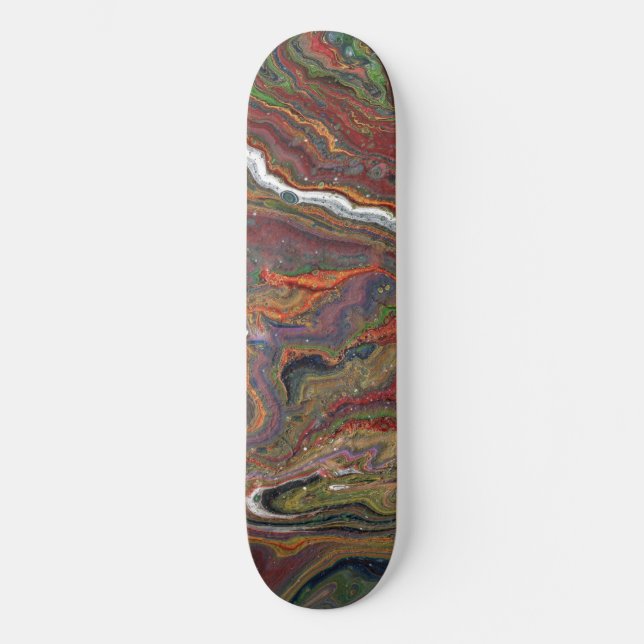 Zing 1 Acryl Abstraktes Geode Skateboard Deck (Vorderseite)