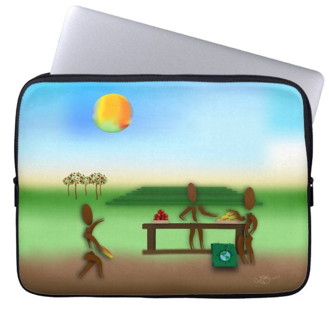 Zinglees ~ Bauernmarkt Laptopschutzhülle (Vorderseite)
