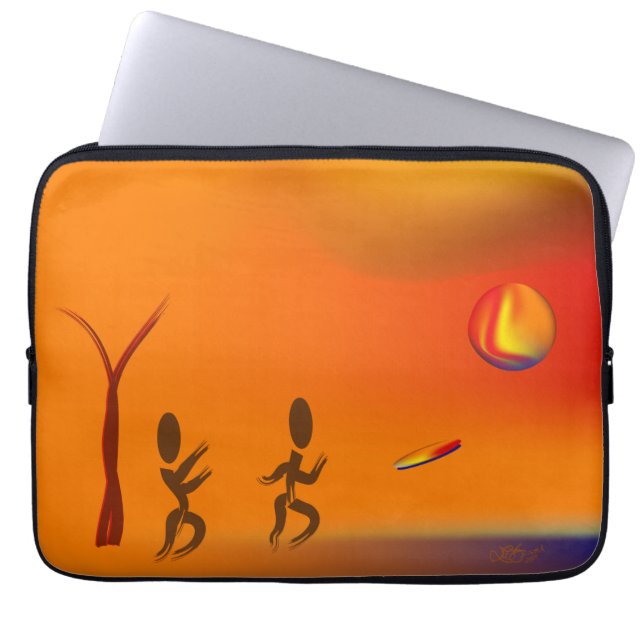 Zinglees ~ Disk Chase Laptopschutzhülle (Vorderseite)