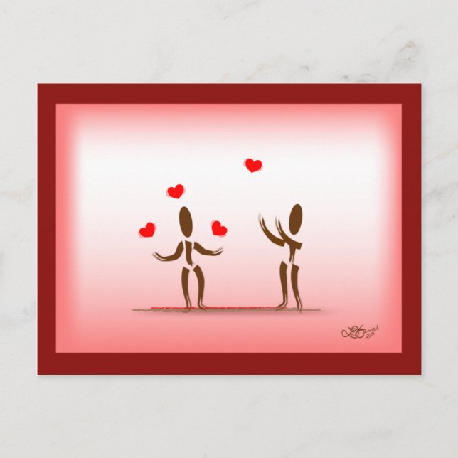 Zinglees~Floating auf Liebe Postkarte (Vorderseite)