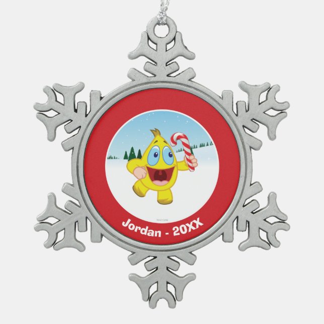 Zingoz Schneeflocken Zinn-Ornament (Vorderseite)