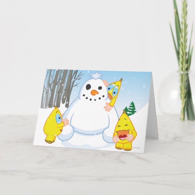 Zingoz Schneemann Feiertagskarte (Vorderseite)