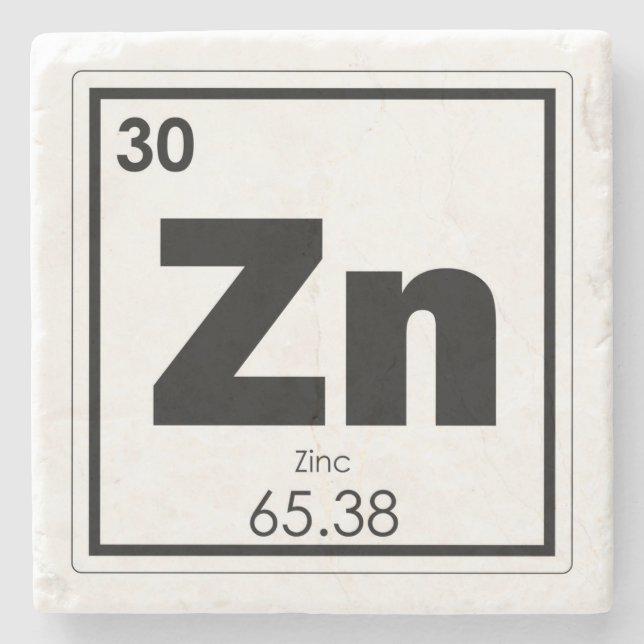 Zink-chemisches Element-Symbol-Chemie-Formel Steinuntersetzer (Vorderseite)