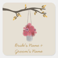 Zinn-Dose aus roten Blumen Fall Hochzeit