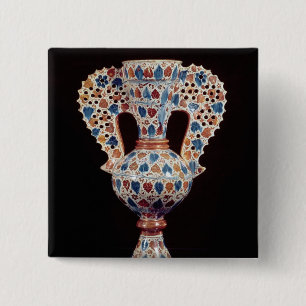 Zinn-glasig-glänzender Vase mit Glanzdekoration Button