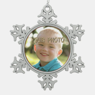 Zinn-Schneeflocke FOTO Chritmas Verzierungen Schneeflocken Zinn-Ornament