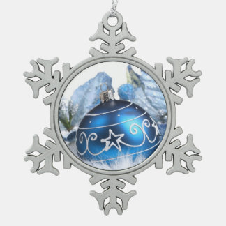 Zinn-Schneeflocke-Verzierung/blaue Verzierung Schneeflocken Zinn-Ornament
