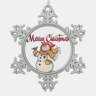 Zinn-Schneeflocke-Verzierung/Schneemann Schneeflocken Zinn-Ornament