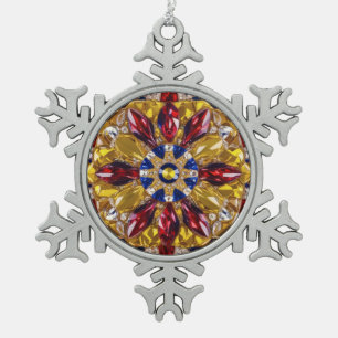 Zinn-Schneeflocken-Ornament mit kolumbianischen Fa Schneeflocken Zinn-Ornament