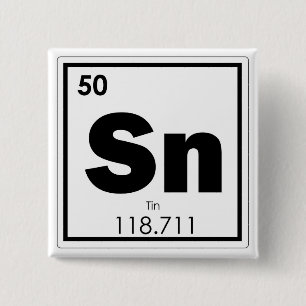Zinn-Symbol-Chemieformel Geek Button