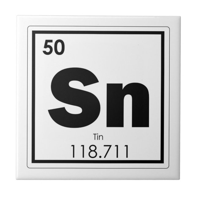 Zinn-Symbol-Chemieformel Geek Fliese (Vorderseite)