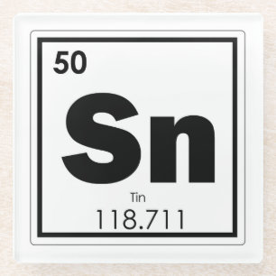 Zinn-Symbol-Chemieformel Geek Glasuntersetzer