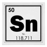 Zinn-Symbol-Chemieformel Geek