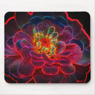 Zinnia Abstrakte Blume Art Mousepad