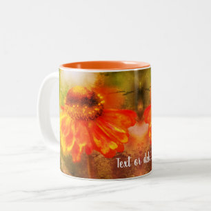 Zinnia Abstrakte Blume Personalisiert Zweifarbige Tasse