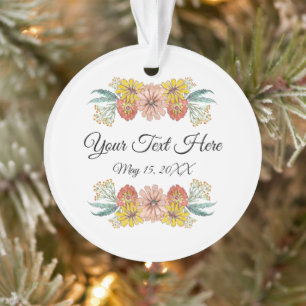Zinnia Art Zeichnend - Benutzerdefinierter Text Ornament