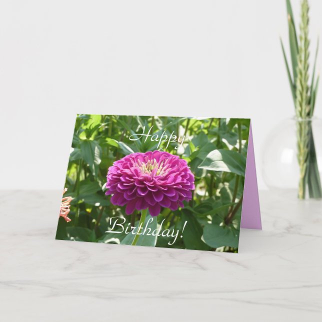 Zinnia Birthday Card Karte (Vorderseite)