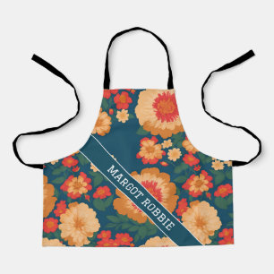 Zinnia Bloral Personalisiertes Muster Schürze