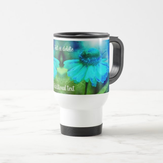 Zinnia Blume Abstrakte Kunst Personalisiert Reisebecher (VorderseiteRechts)