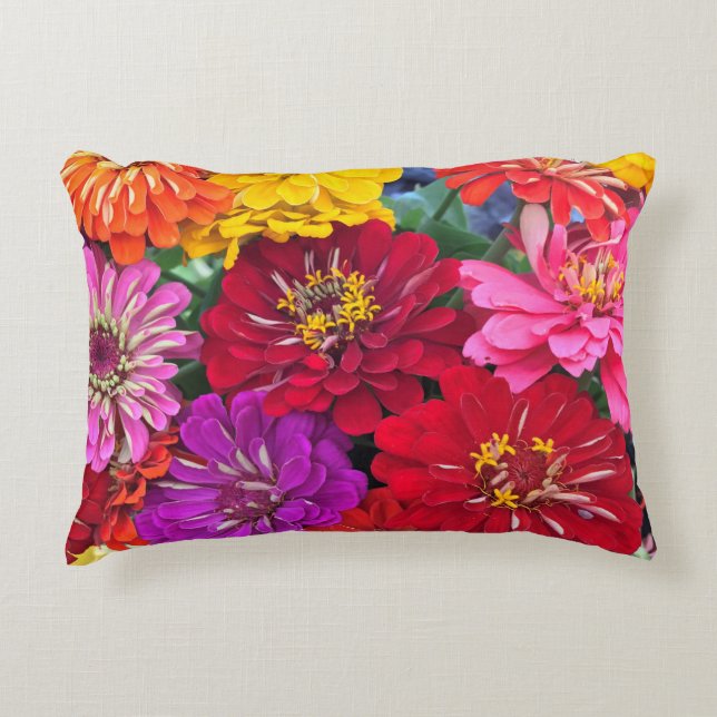 Zinnia Blume Akzent Pillow Dekokissen (Vorderseite)